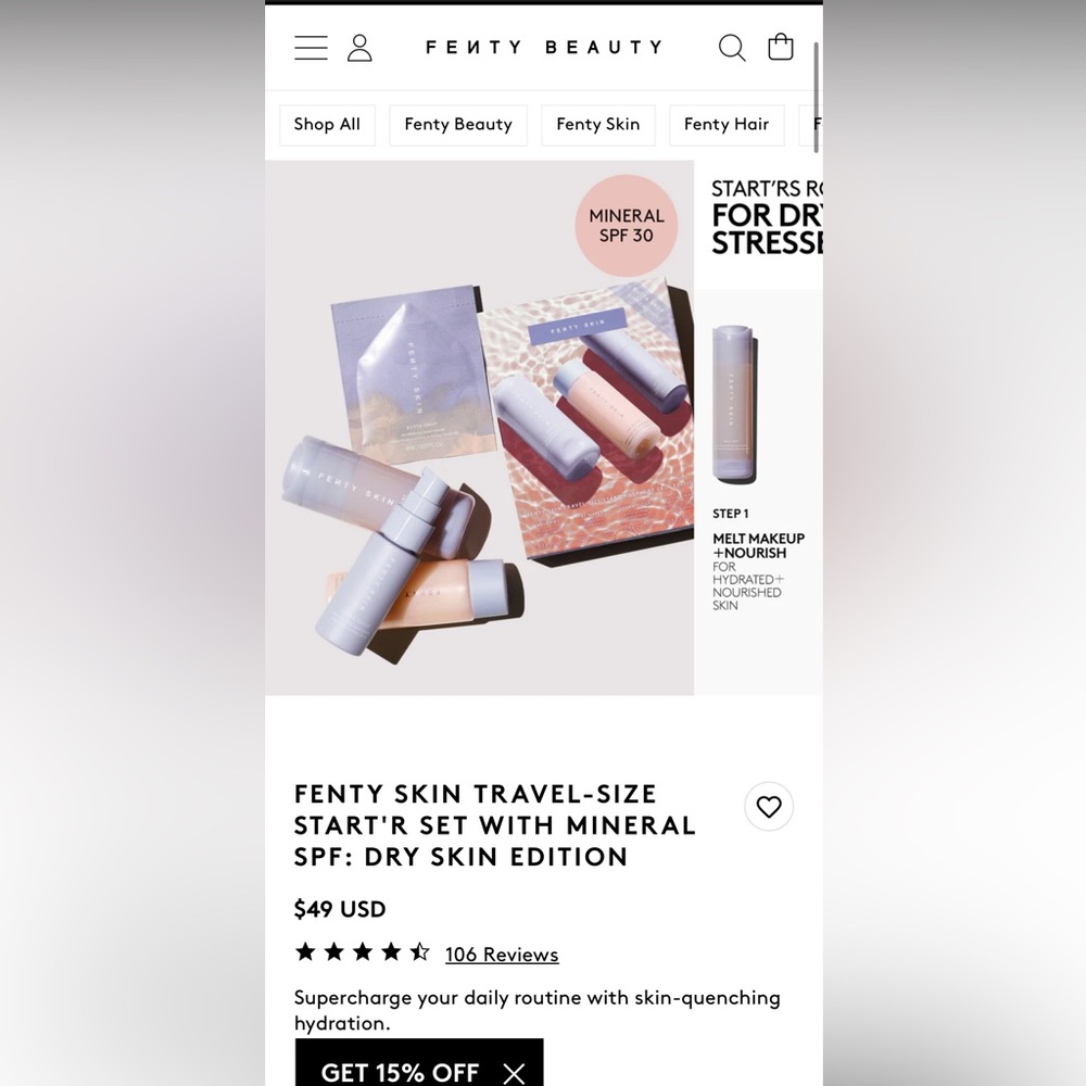 Fenty Beauty Skincare Primer Set - Cream and Tan